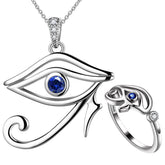 Egyptian Eye of Horus Necklace Ring Jewelry Sets - Jewelry Set - Aurora Tears